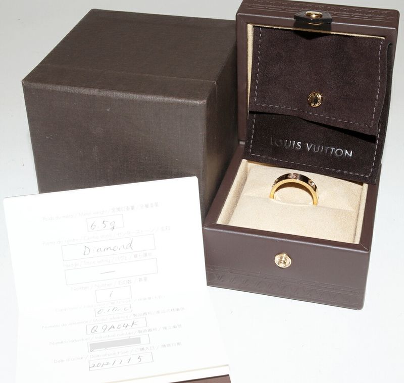 Louis Vuitton 18K Yellow Gold Diamond 1P (010ct) Petite Berg Empreinte Ring