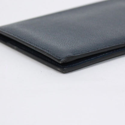 Hermes Long Wallet Evercolor Leather Navy Wallet