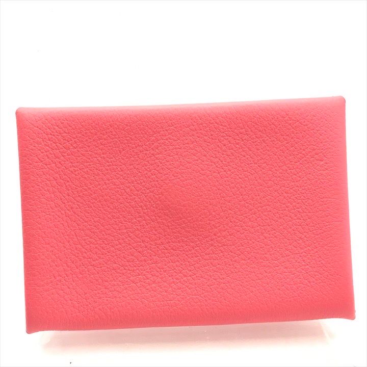 Hermes Calva Coin Case Card Pink Leather