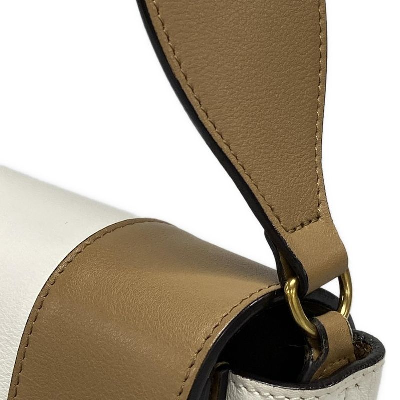 Celine Shoulder Bag Frame Medium Beige And Brown Leather