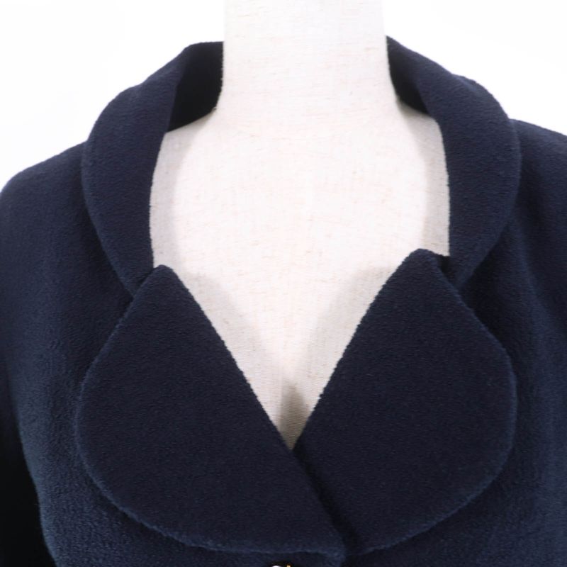 CHANEL P42610v18196 Wool Rhinestone Coco Mark Button Jacket Navy 38 Garmented