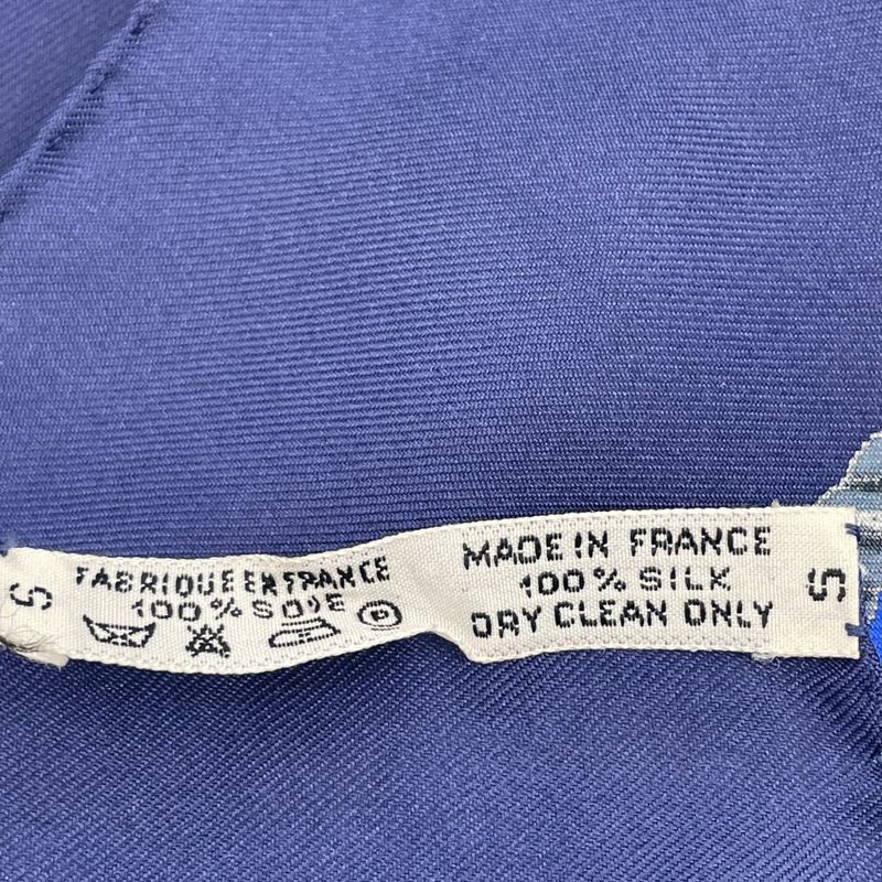 Hermes Scarf Carre 90 Silk Souvenirs D'asie Asian Memories Navy