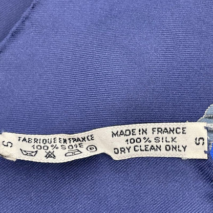 Hermes Scarf Carre 90 Silk Souvenirs D'asie Asian Memories Navy