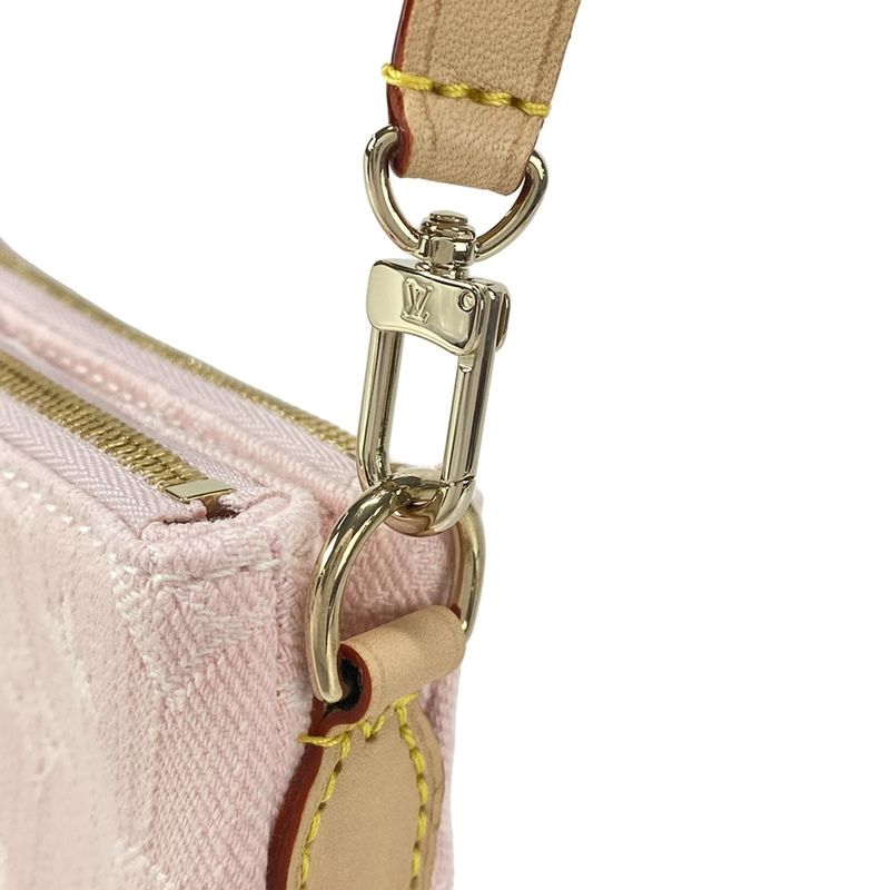 Louis Vuitton Shoulder Bag Monogram Denim Pochette Liv M14159 Washed Pink