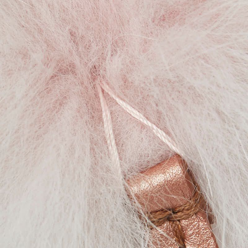 Fendi Pom Charm Bag Charm Key Holder Light Pink Fur Leather Women's Fendi