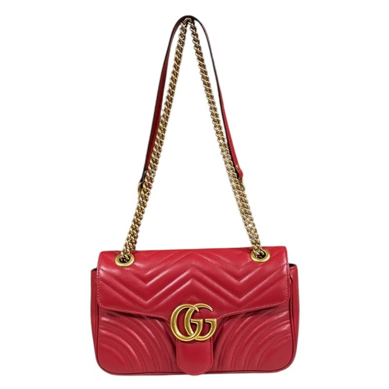 Gucci GG Marmont Shoulder Bag Leather 443497 Red Ladies Gucci  Gucci