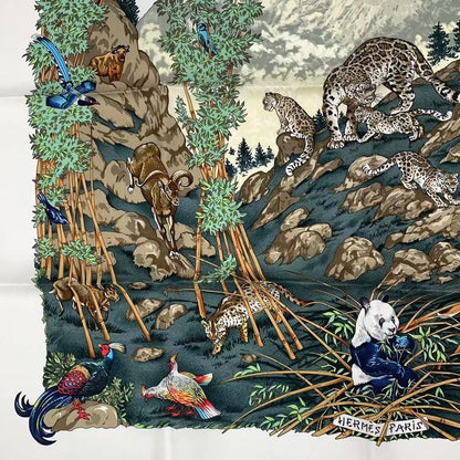 Hermes Carre 90 Sichuan Silk Scarf White With Box