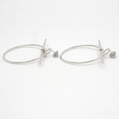 Hermes Earrings Loop MM Pair Ag925 SV Silver Jewelry Accessories Small