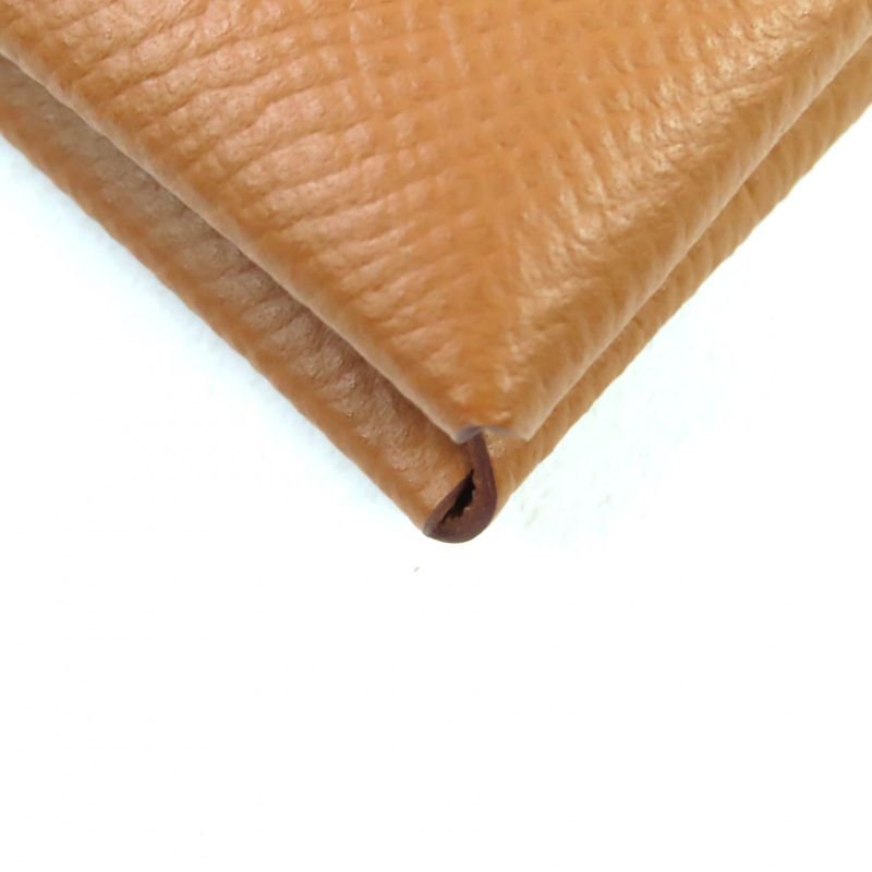Hermes Calvi Gold Vaux Epson Silver Hardware Card Case Stamped B With Box Made