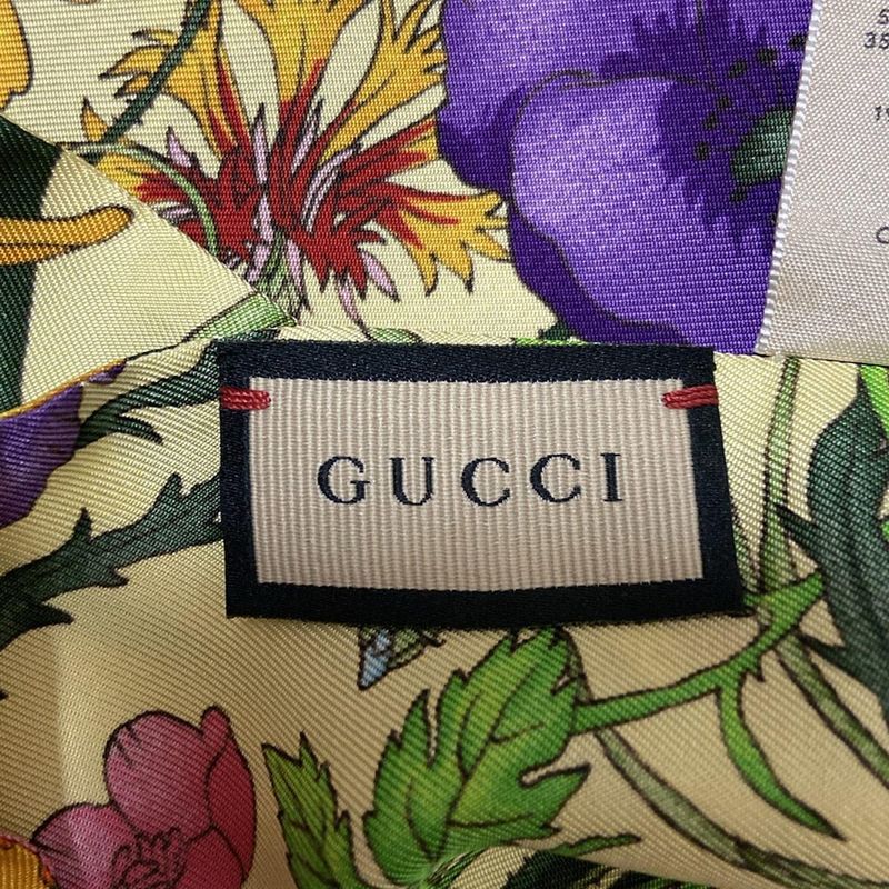 Gucci Scarf - Yellow X Green X Multi Ribbon Scarf / Flora / Neck Bow