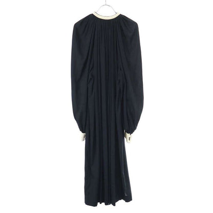 Hermes 12ss Cotton Stretch Maxi Dress Blue White 42