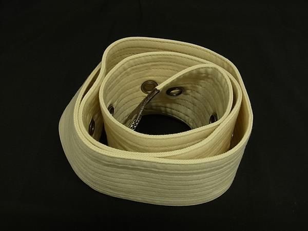 Louis Vuitton Canvas Silver Hardware Wide Belt Ladies Ivory Fc6094