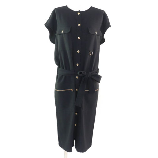 Celine 23SS 2r59g865c Triomphe Button Belted French Sleeve Dress Army Dress