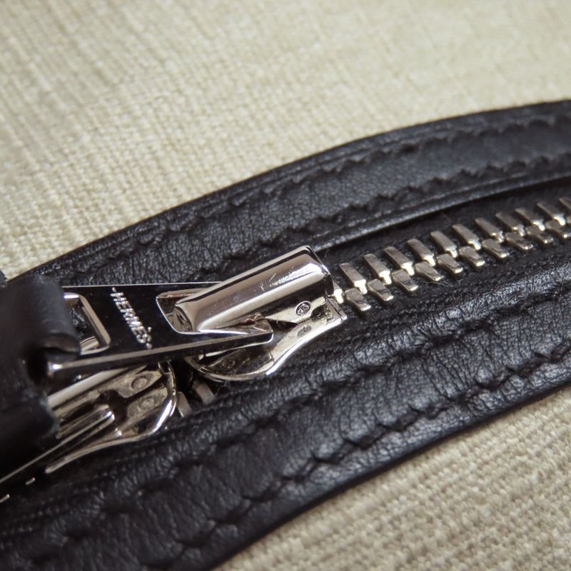 Hermes Allback Silver Hardware Backpack Daypack Canvas Calf Women