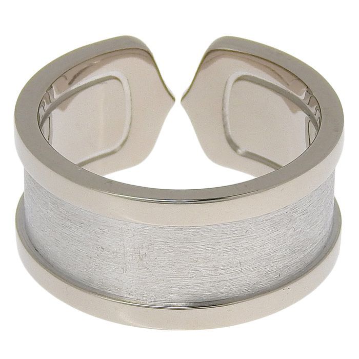 Cartier C2 Diamond Ring 18K White Gold 750 White Gold Diamond #55 Size 15