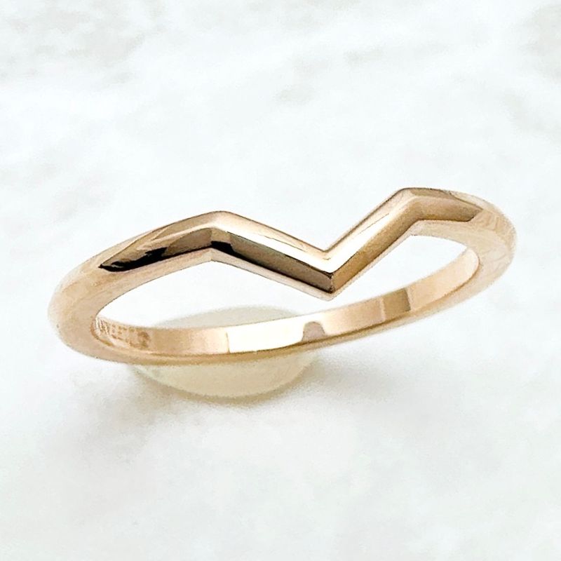 Tiffany & Co V Band Pink Gold Ring Approx 8 U