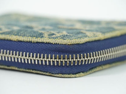 Authentic Louis Vuitton Mini Zippy Wallet Monogram Denim Fold Wallet Compact