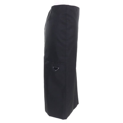 Prada 2022 21h924 Triangle Logo Triangle Plate Re Nylon Long Tight Skirt