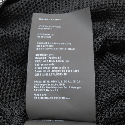 Prada Mesh Cardigan Knit Long Sleeves Crew Neck Woven Cut 38 Black Women Used