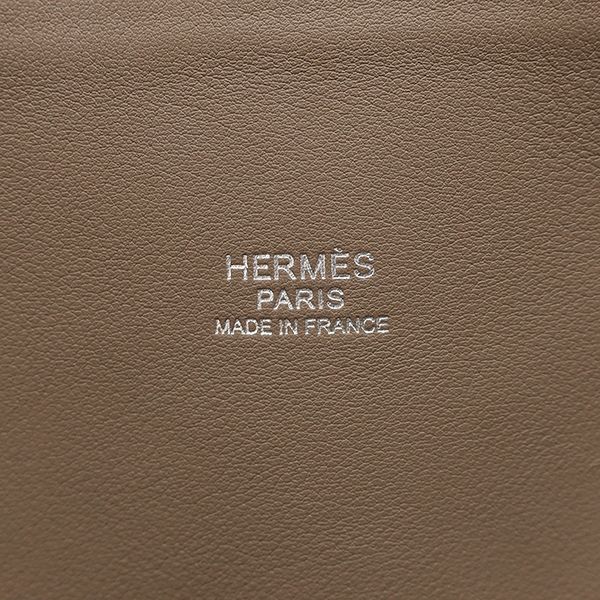 Hermes 2-Way Bag Bolide 31 Taurillon Clemence Etoupe Silver Hardware Glazed