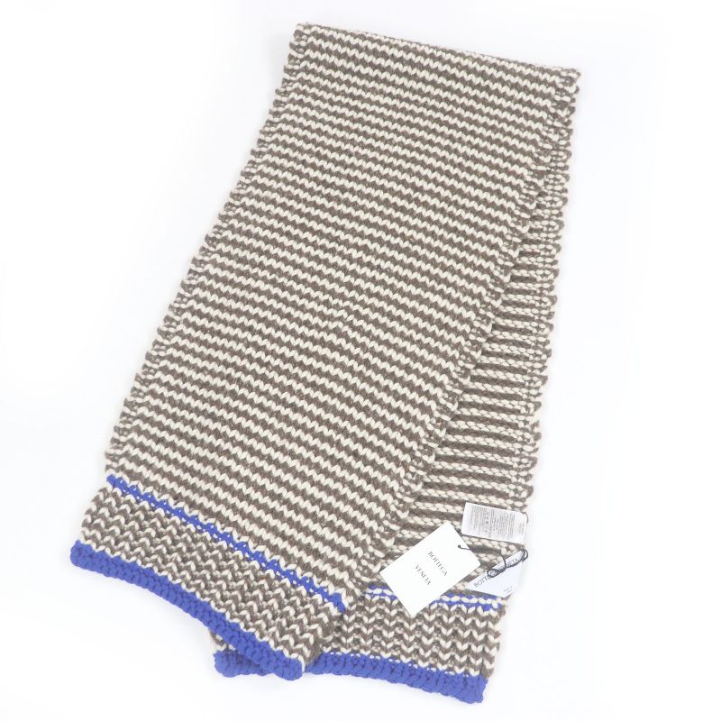 Bottega Veneta 2022 718051 Thick Wool Knit Scarf Brown Genuine