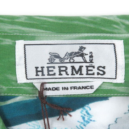 Hermes 100% Cotton Tatersale Remix Bis Total Pattern Sleeve Serie Button Long