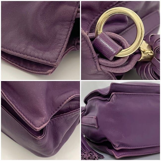 Loewe Shoulder Bag Flamenco Purple 2way Nappa Leather Preowned