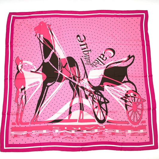 Hermes Carre 90 Caleche Elastique Scarf Silk Pink