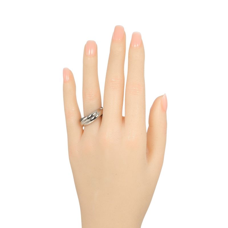 Cartier Trinity 3.4mm (0.13in) Band 18kwhite Gold X Ceramic #22 Men's 7.8g Ring