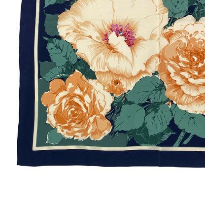 Christian DIOR Scarf Silk Floral Pattern Logo Multicolor