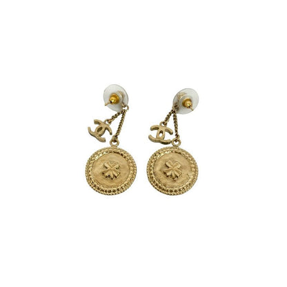 Chanel Vintage Coco Mark Coin Motif Earrings Accessories Women's 15BP