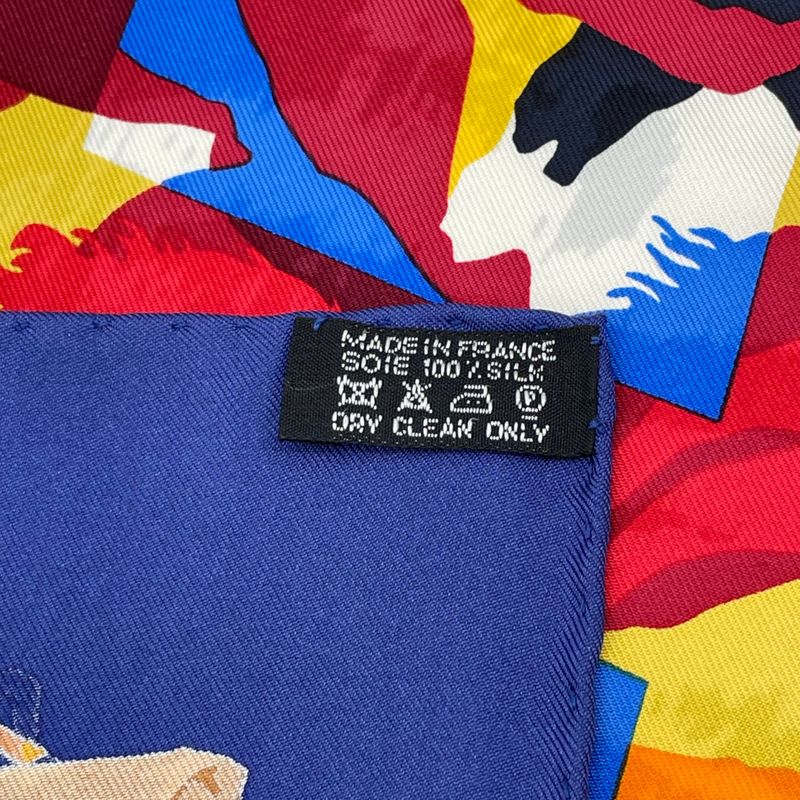 Hermes Carre 90 Chic Robinson LE Robinson CHIC Scarf Silk Blue