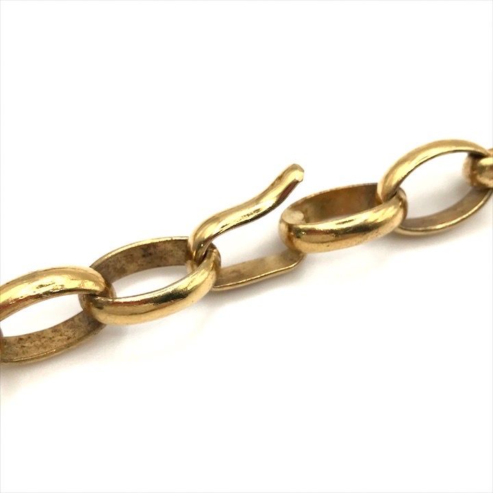 Chanel Round Logo Plate Chain Necklace Gold