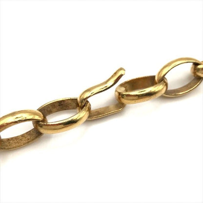 Chanel Round Logo Plate Chain Necklace Gold