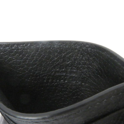 Gucci 771157 Silver Logo Hardware Leather Card Case Business Card Holder Black