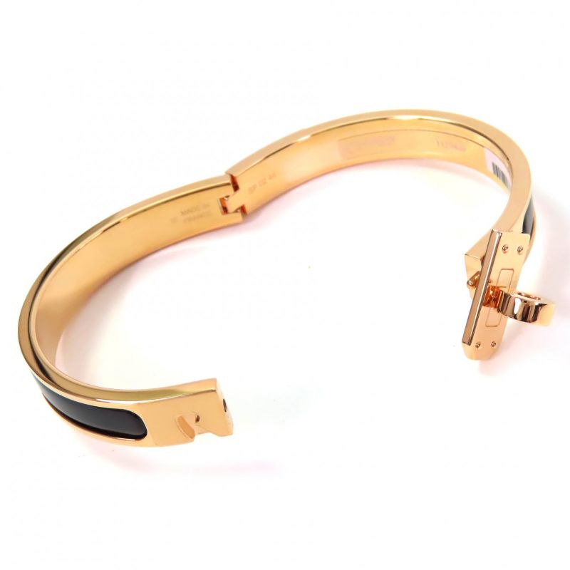 Hermes Mini Clic Kelly Mini Clic Kelly GP Bangle Bracelet Gold Black Storage
