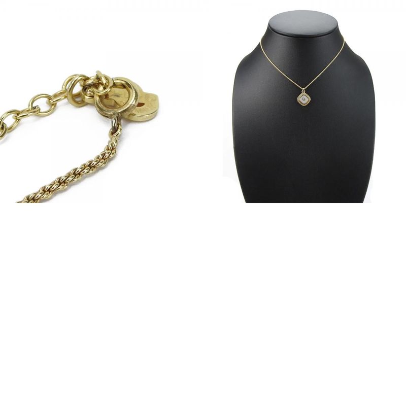 Christian Dior Necklace Metal Gold Silver Plated Accessories Logo Ladies Women