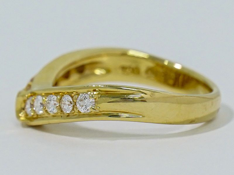 Authentic Celine Diamond 0.30ct 750 YG Ring Size 11 Yellow Gold Accessories