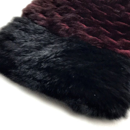 Chanel CC Coco Mark Fur Scarf Red Bordeaux Like