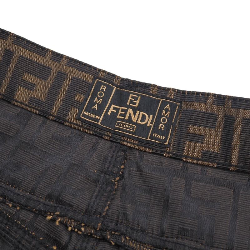 Fendi Vintage Pants Size 41(i) 27inch Double F Zucca Pattern Tapered Pants