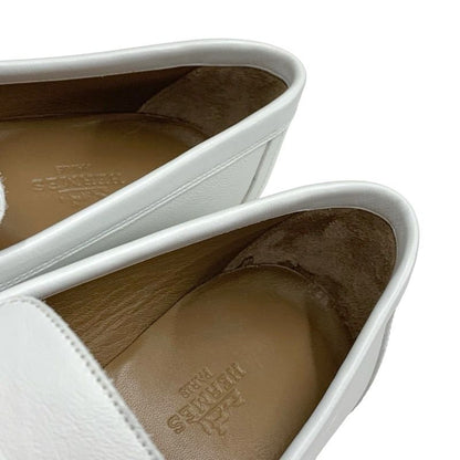 Hermes Royale Loafer Leather Shoes Leather White Unused Moccasins Flat Shoes