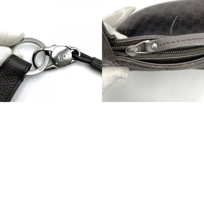 Gucci 179777 Shoulder Bag Brown GG Pattern Denim Women Men Fashion