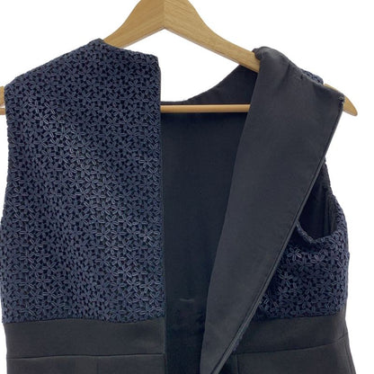 Christian DIOR - Flower Lace Back Zip Sleeveless Dress Fully Lined - 38 - Black