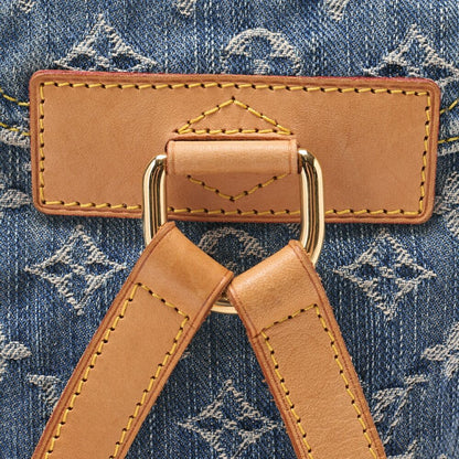 Louis Vuitton Monogram Denim Sac Ado PM M95057 Backpack Blue (gold Hardware)