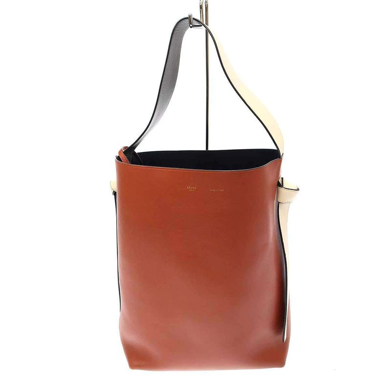 Celine Twisted Cabas Leather Shoulder Bag U-Cu-1106 Brown