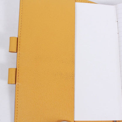 Hermes Agenda GM Leather Yellow Wallet (other) Silver