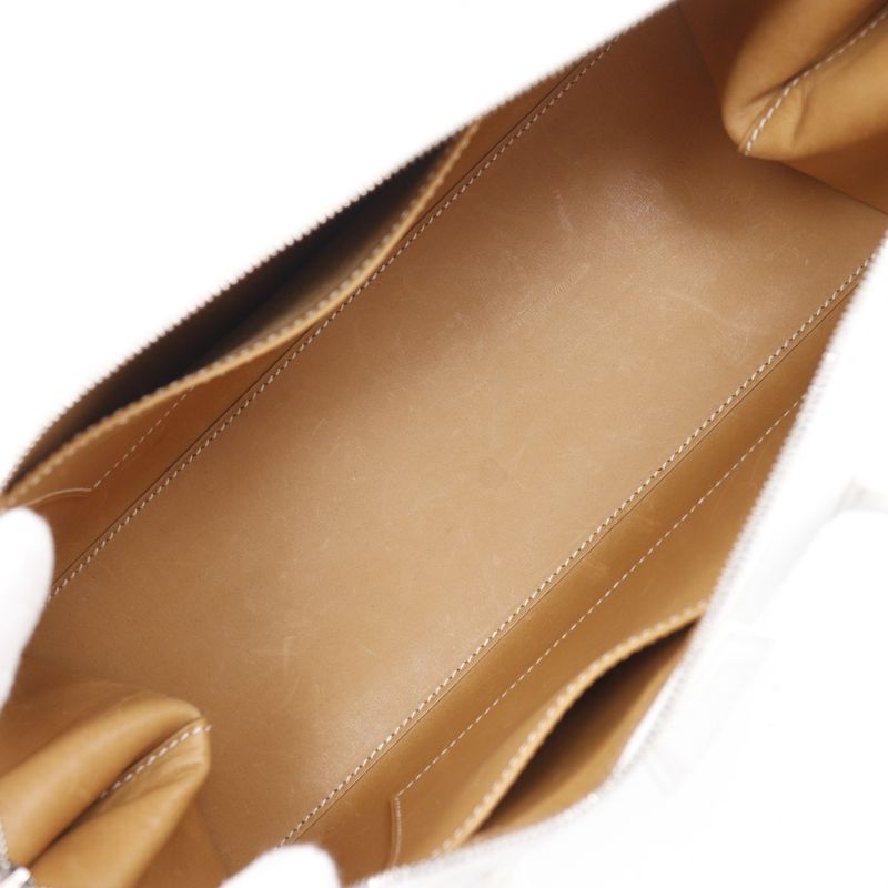 Hermes Paris Bombay PM Vaux Epson White □J Ladies Handbag