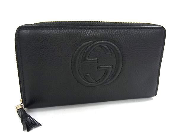 Gucci 303280 Soho Interlocking G Leather Round Zipper Long Wallet