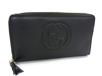 Gucci 303280 Soho Interlocking G Leather Round Zipper Long Wallet