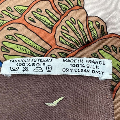 Hermes Carre 90 L Atlantide Atlantis Continental Silk Scarf Brown